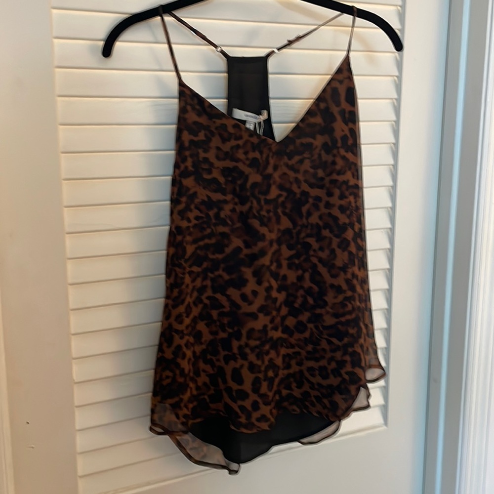 Animal print silk camisole